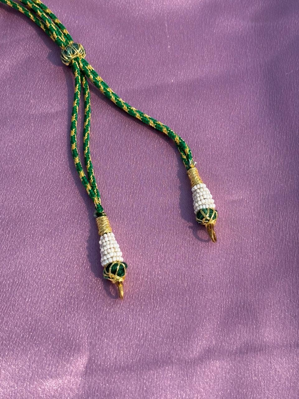 Adjustable Green Silk Thread Necklace Cord - Image 2