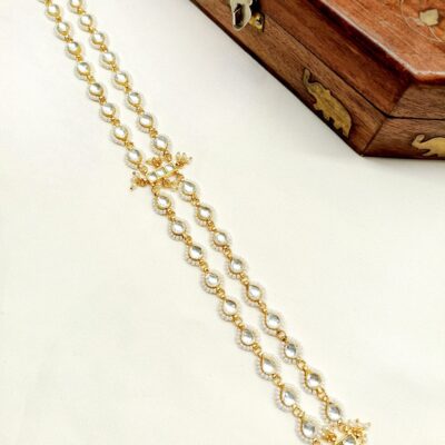 Gold Finish Kundan Polki Sheeshphool