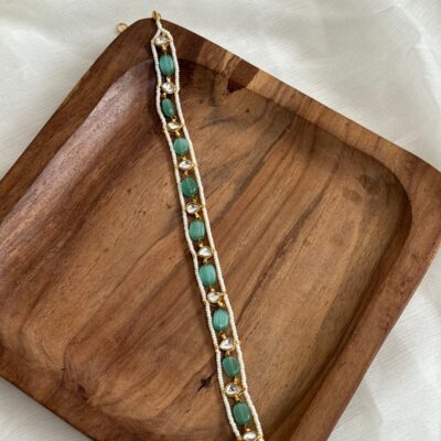 Green Stone Kundan Jewellery Set