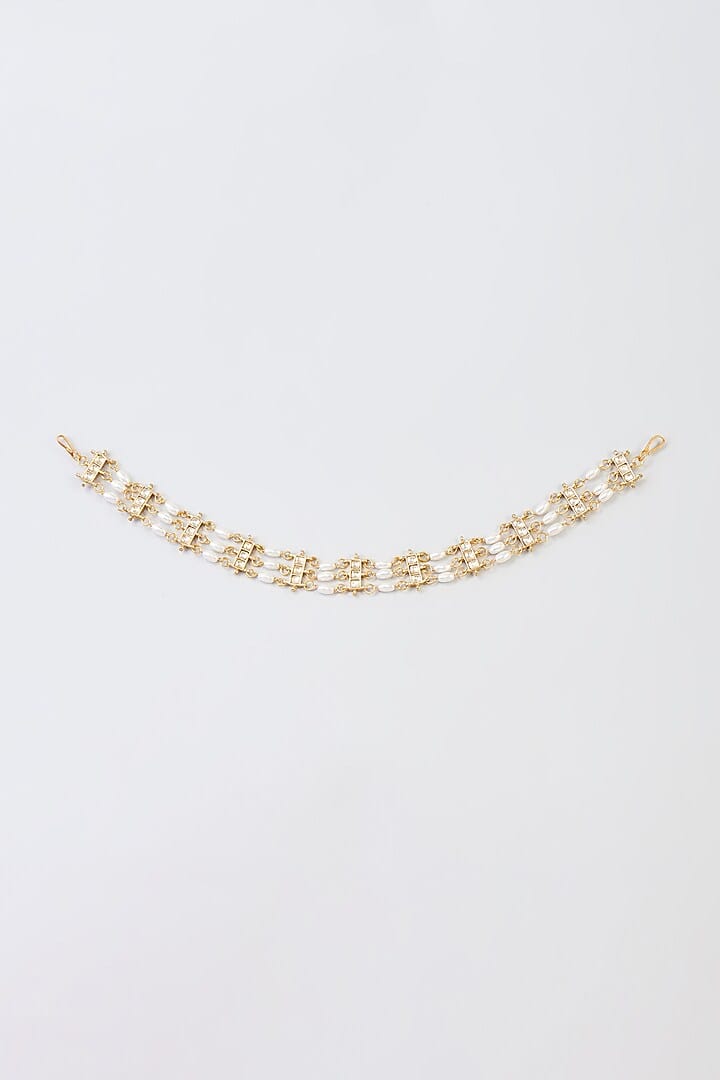 Gold Finish Kundan Polki Sheeshphool - Image 2