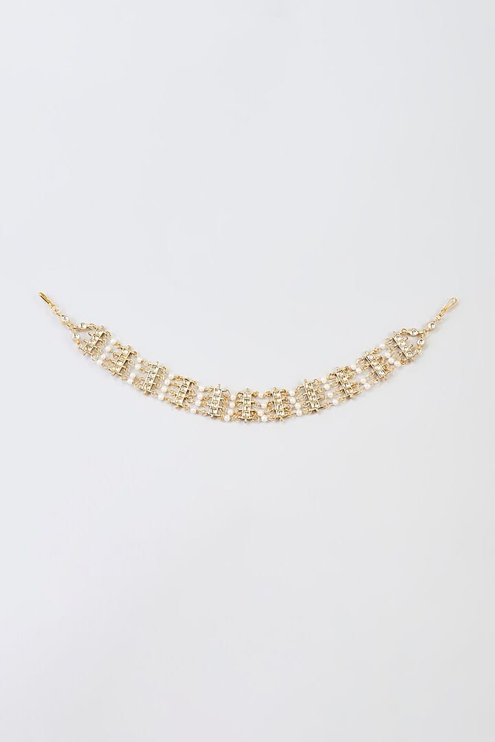 Gold Finish Kundan Polki Sheeshphool - Image 2