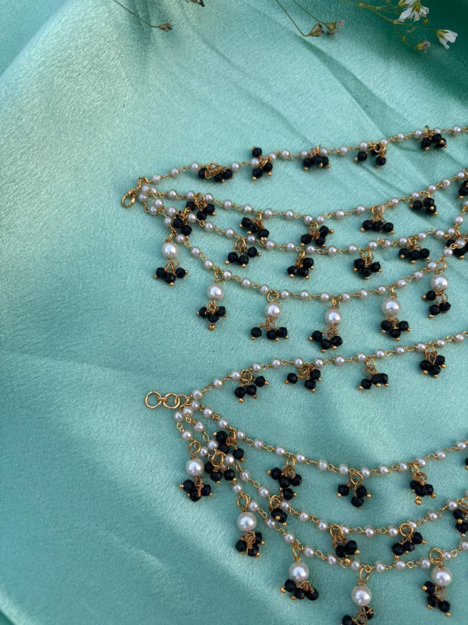 Black Pearl Drop Ear Chain - Image 2