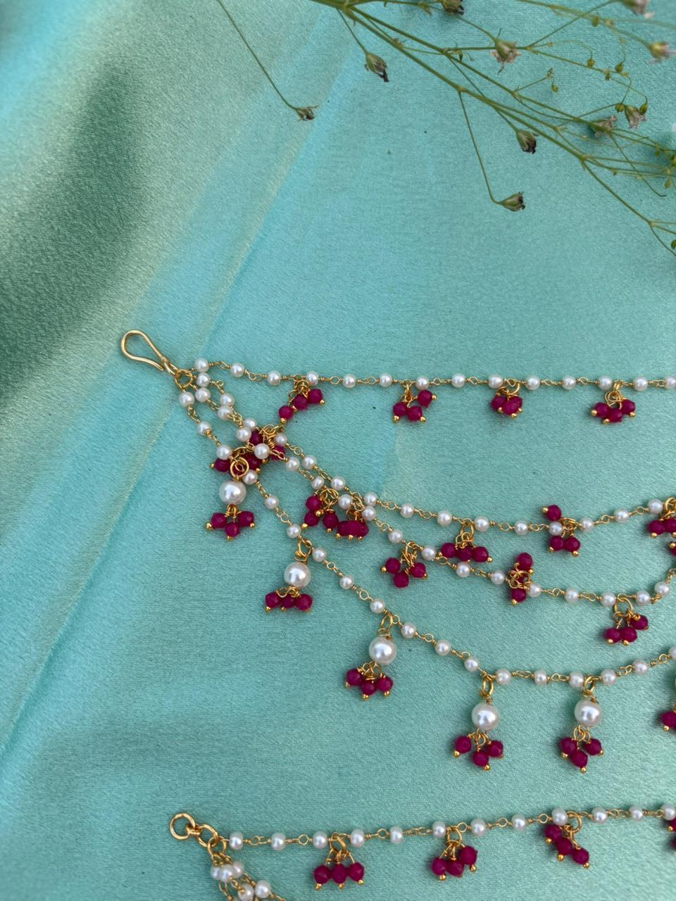 Rani Pearl Drop Ear Chain - Image 2