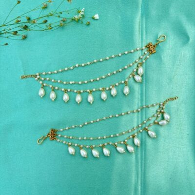 Elegant Handcrafted Ear Chain – Timeless Grace for Every Look