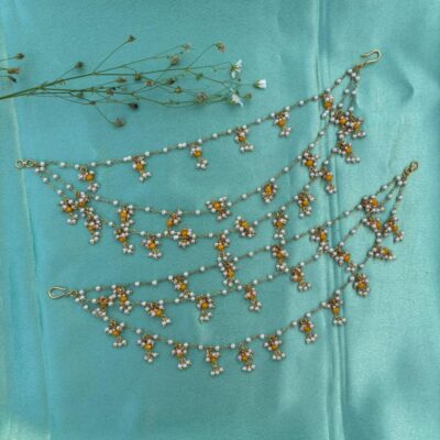 Handcrafted Ear Chain with Gold Finish