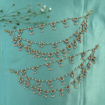 Handcrafted Ear Chain with Gold Finish