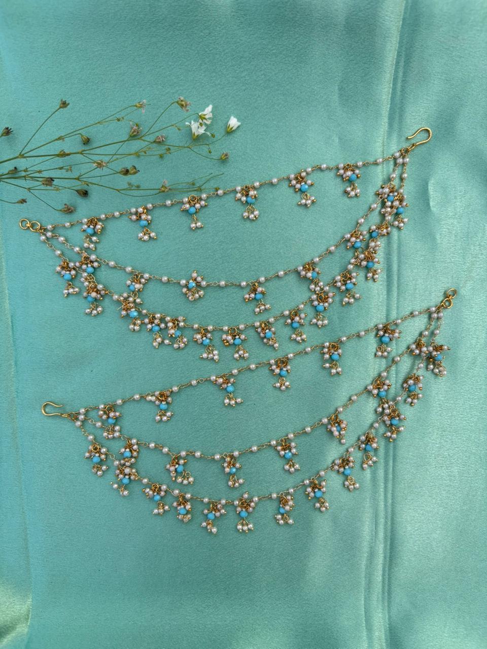 Handcrafted Ear Chain with Gold Finish