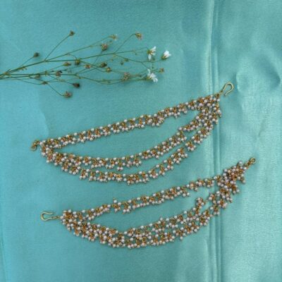 Handcrafted Ear Chain with Gold Finish