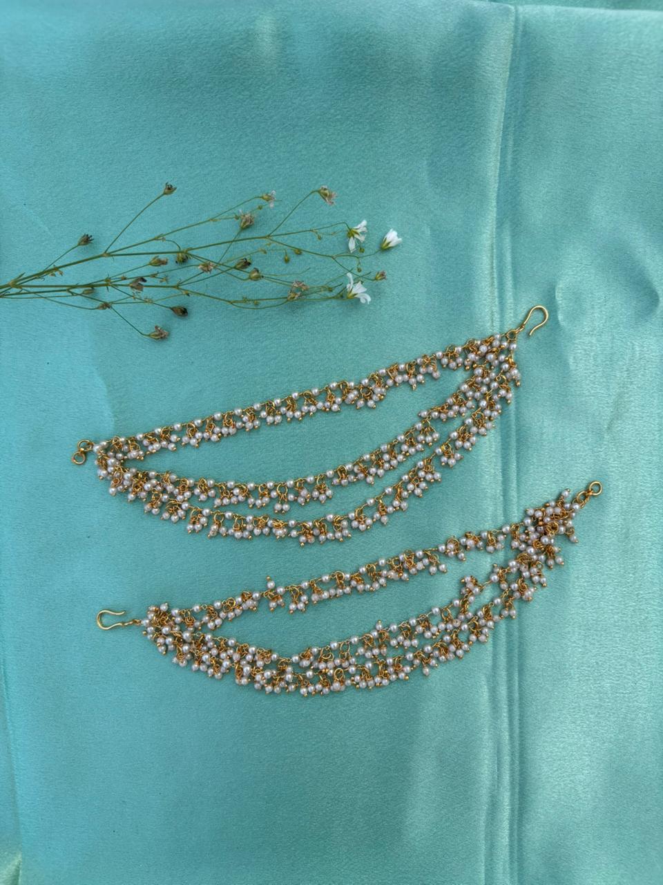 Handcrafted Ear Chain with Gold Finish