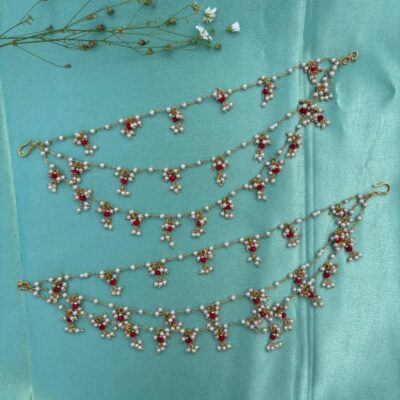 Handcrafted Ear Chain with Gold Finish