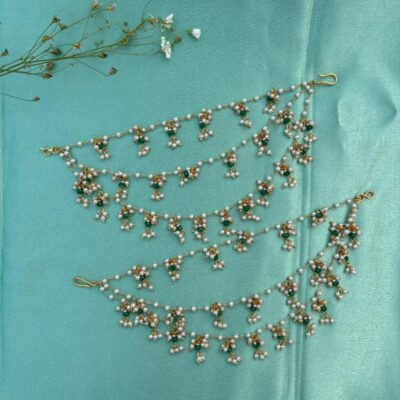 Handcrafted Ear Chain with Gold Finish