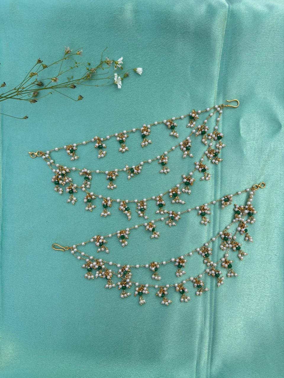 Handcrafted Ear Chain with Gold Finish