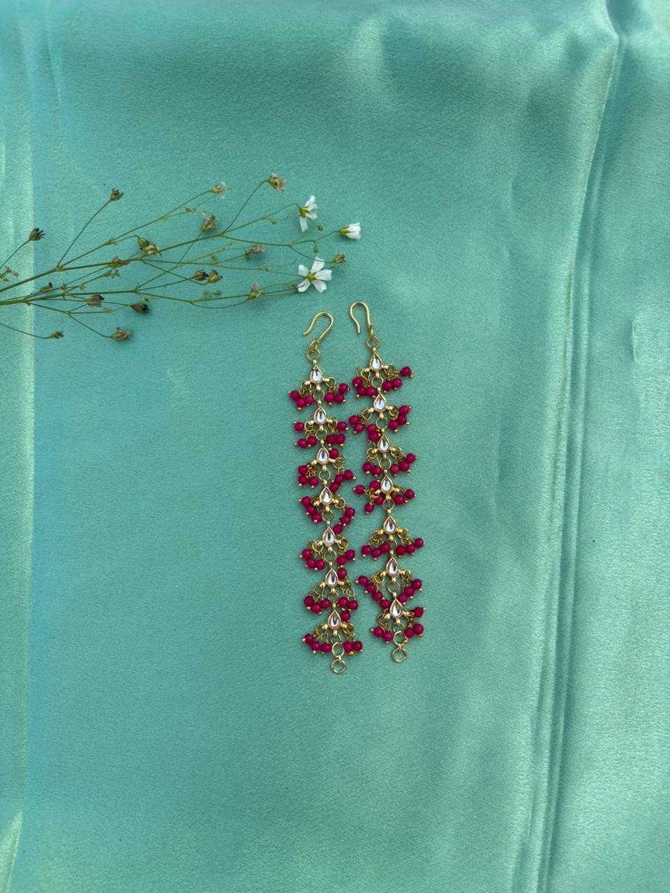 Rani Floral Drop Ear Chain Earrings