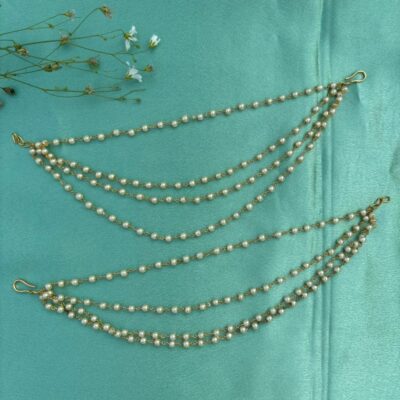 White Beads Ear chain