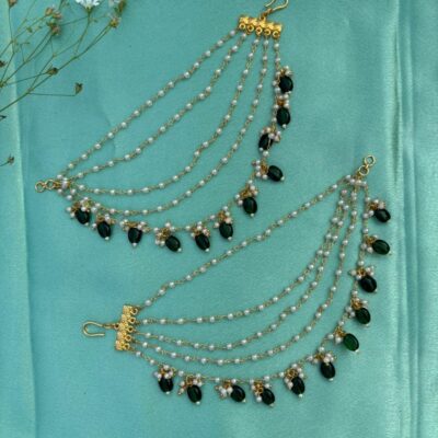 Green Beads Ear chain