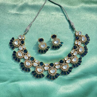 Victorian mossonite necklace with earrings