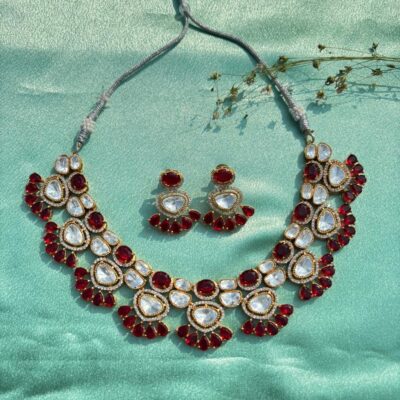 Victorian mossonite necklace with earrings