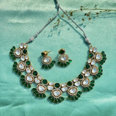 Victorian mossonite necklace with earrings