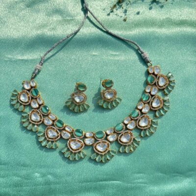 Victorian mossonite necklace with earrings