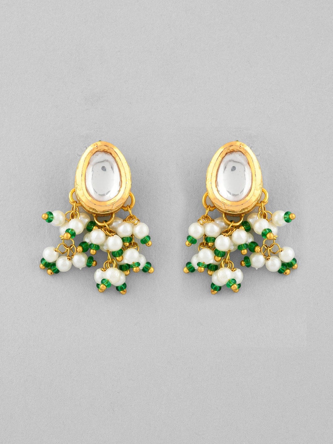 Gold-Plated Kundan-Studded & Beaded Jewellery Set - Image 6