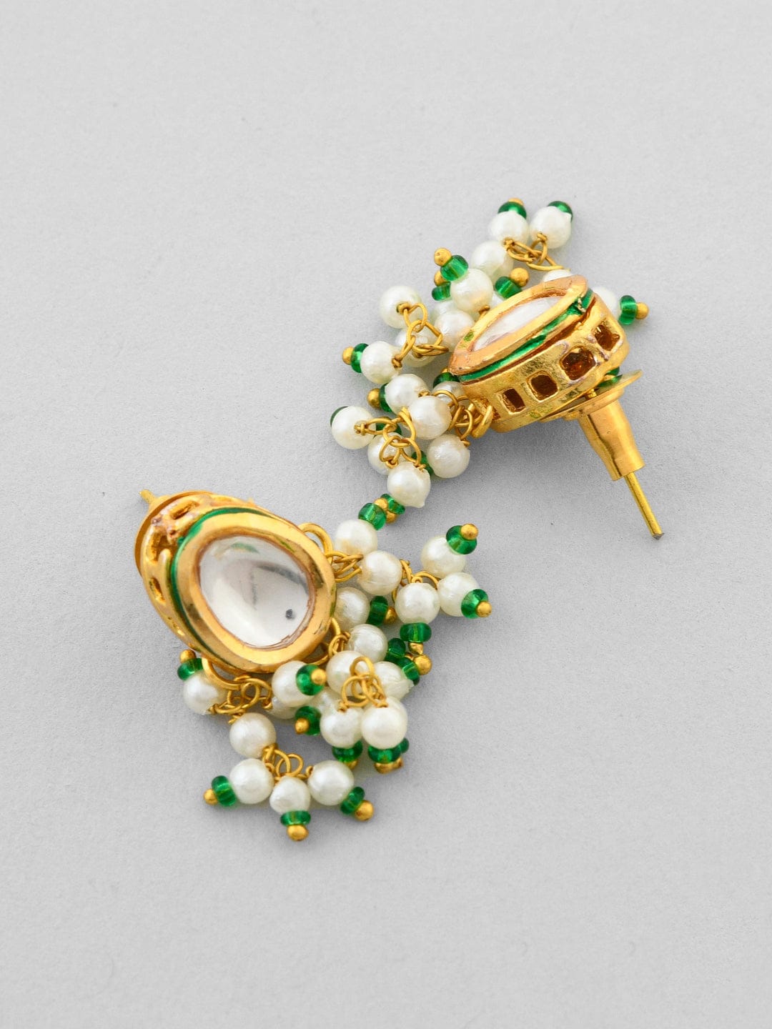 Gold-Plated Kundan-Studded & Beaded Jewellery Set - Image 7