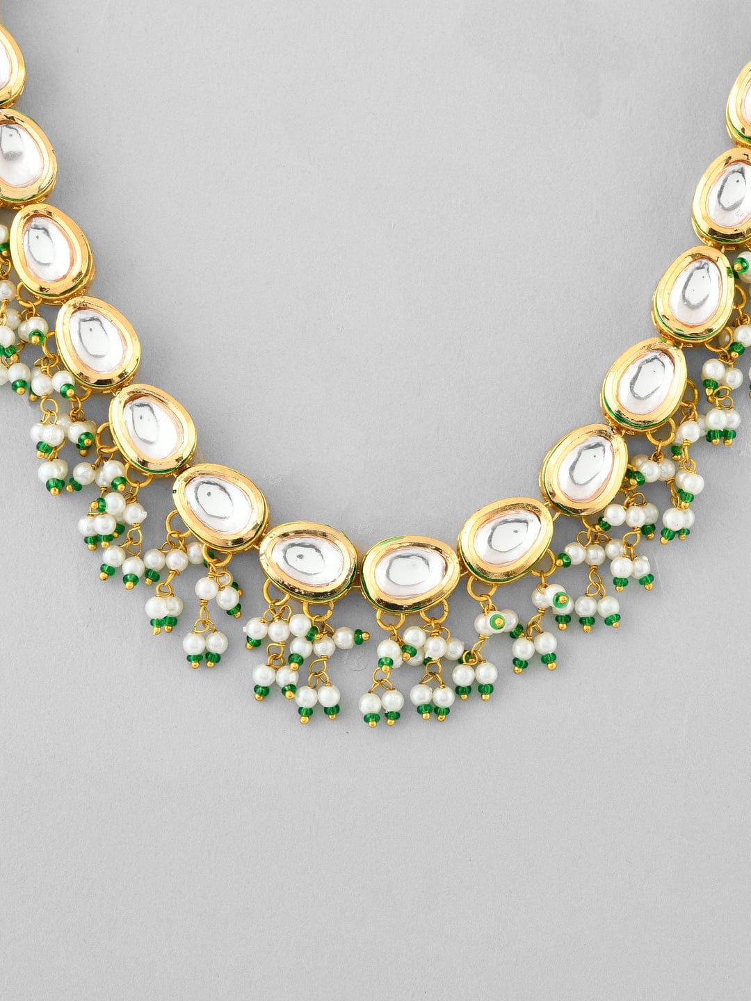 Gold-Plated Kundan-Studded & Beaded Jewellery Set - Image 5