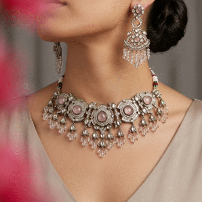 Royal Victorian Choker Set With Earrings