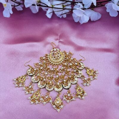 Gold Plated Kundan Passa Bridal Jhoomar Jewellery