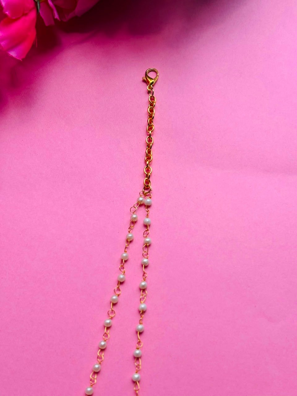 Double Layer Kundan Moon Pendant Necklace - Image 6