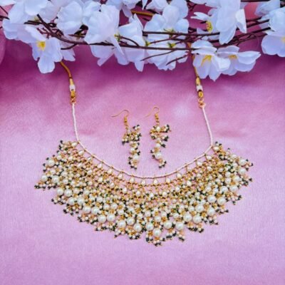 Traditional Handcrafted Kundan Necklace with Pearl Tassels