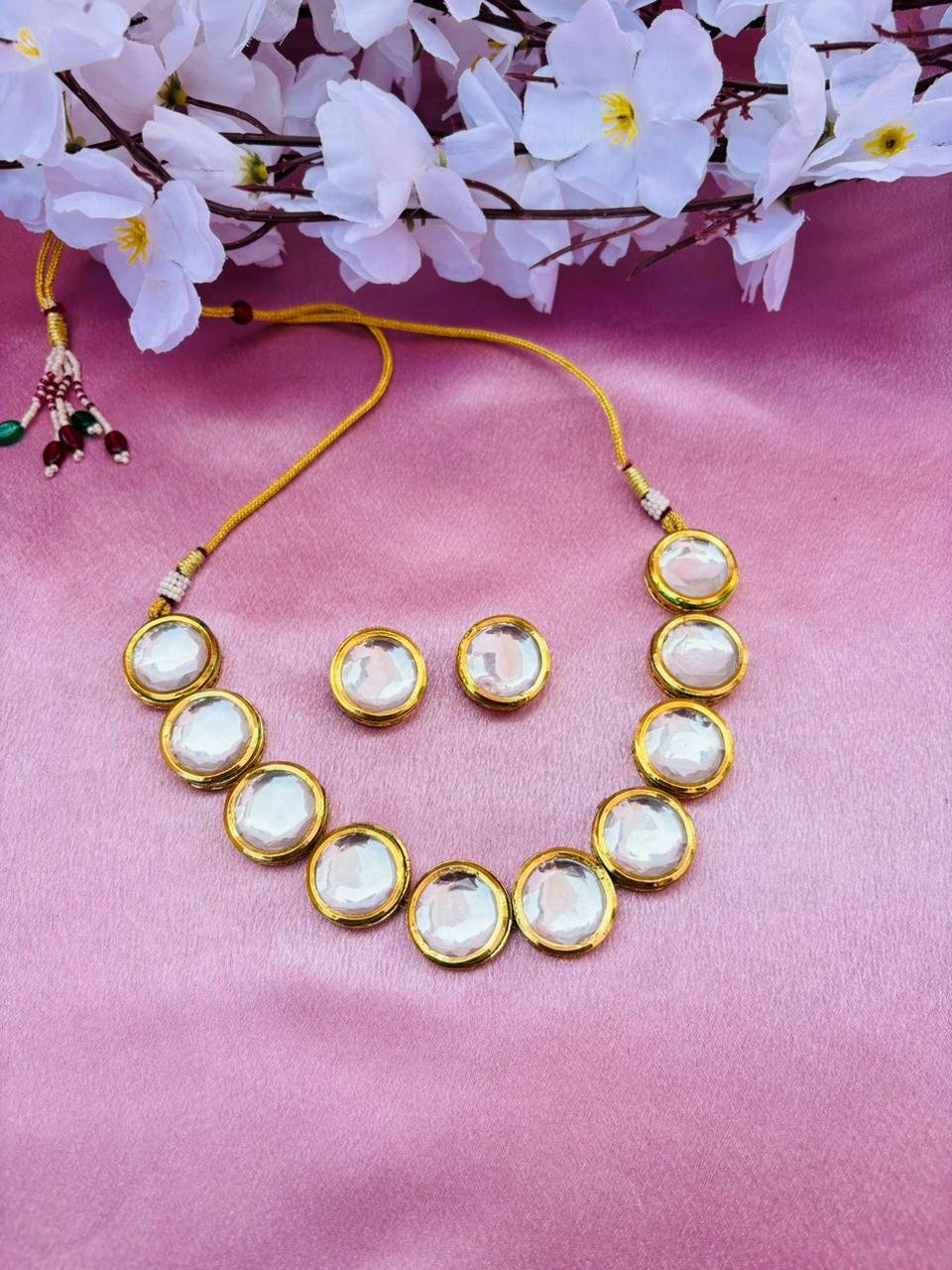 Kundan Choker Necklace Set with Earrings