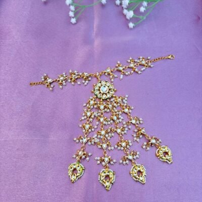 Kundan & Pearl Multi-Chain Hand Harness (Pack Of 2)