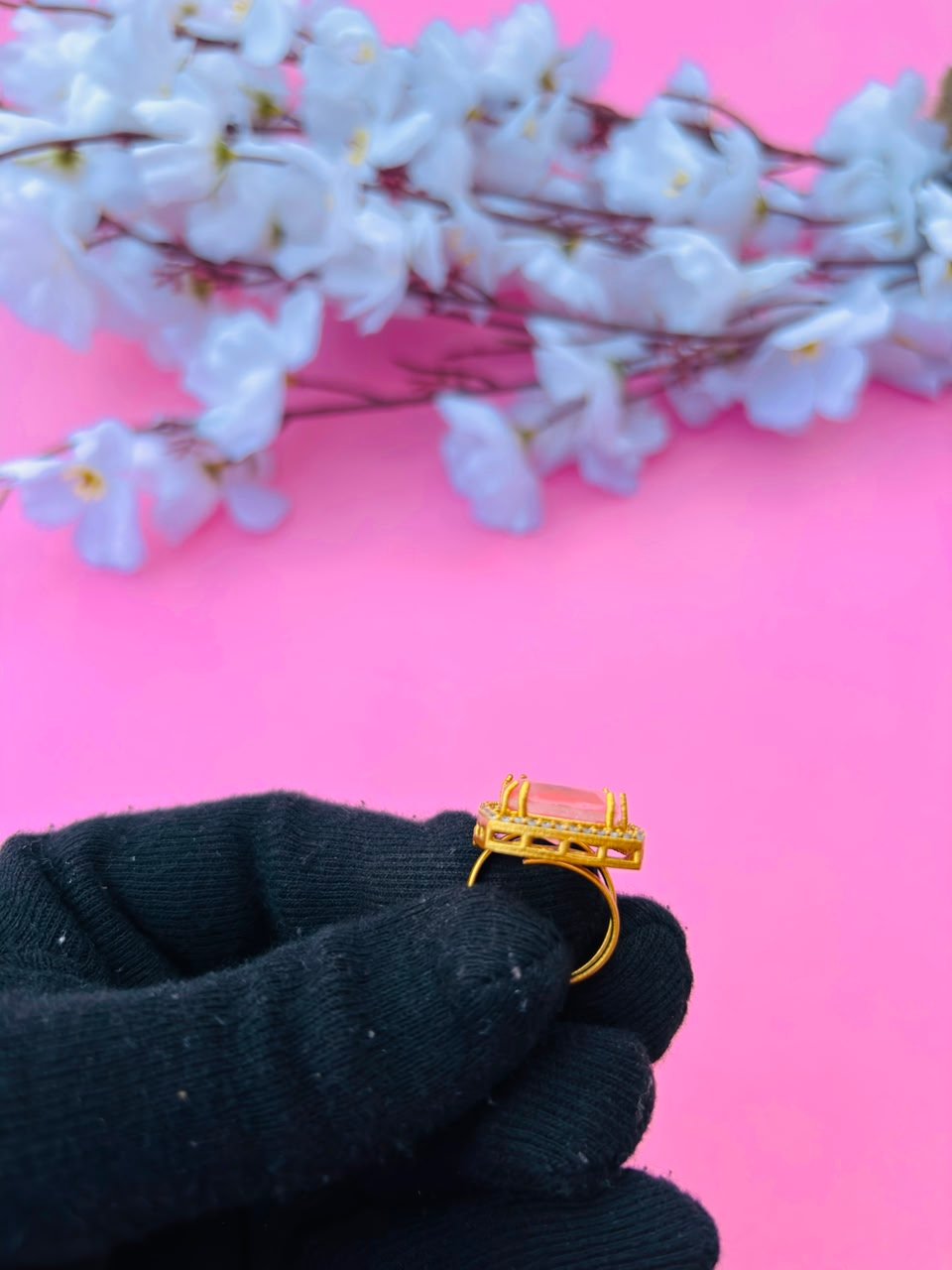 Royal Pink Gemstone Statement Ring - Image 7