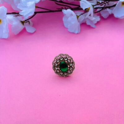 Royal Green Gemstone Statement Ring