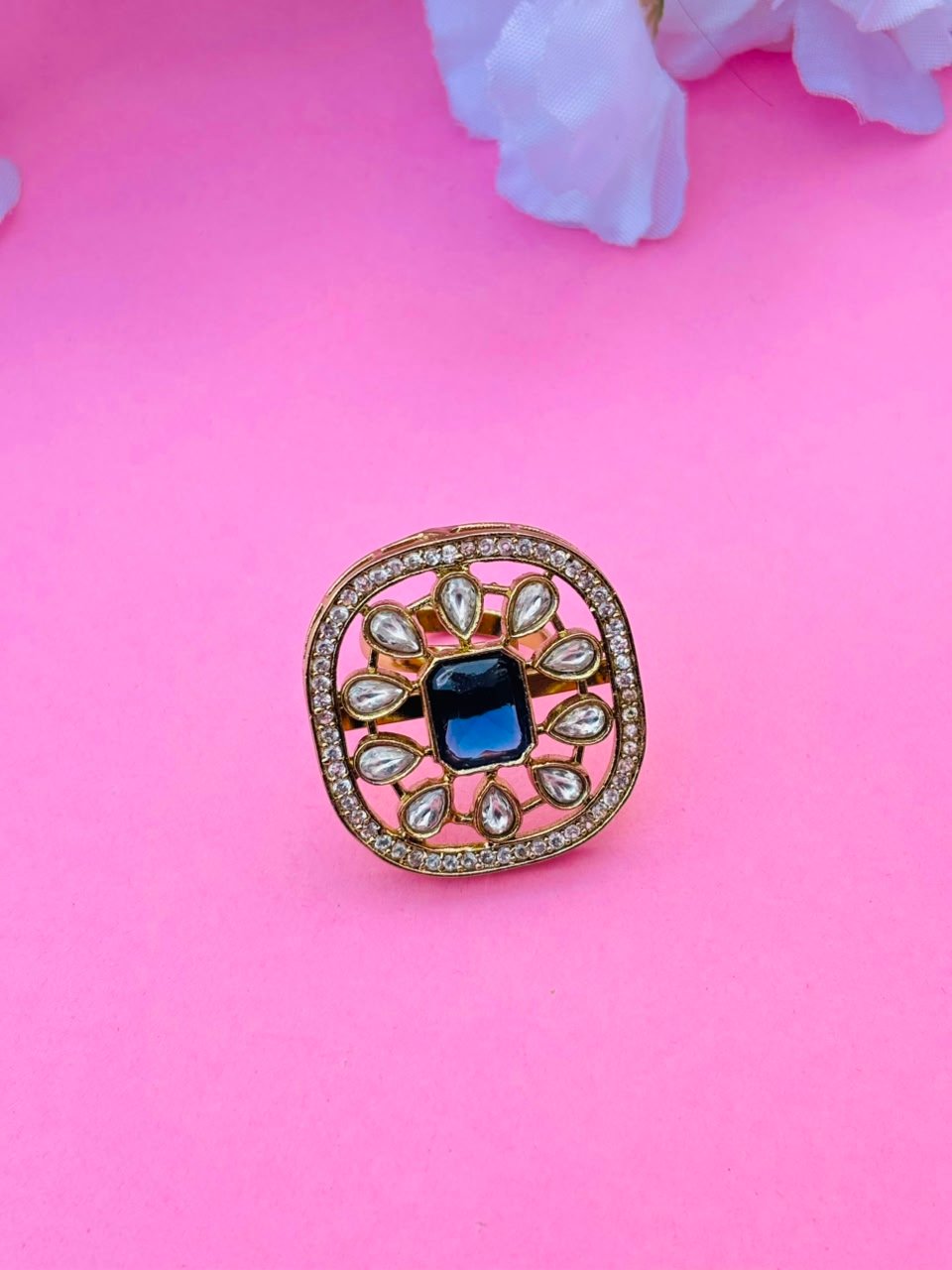 Royal Blue Gemstone Statement Ring - Image 2