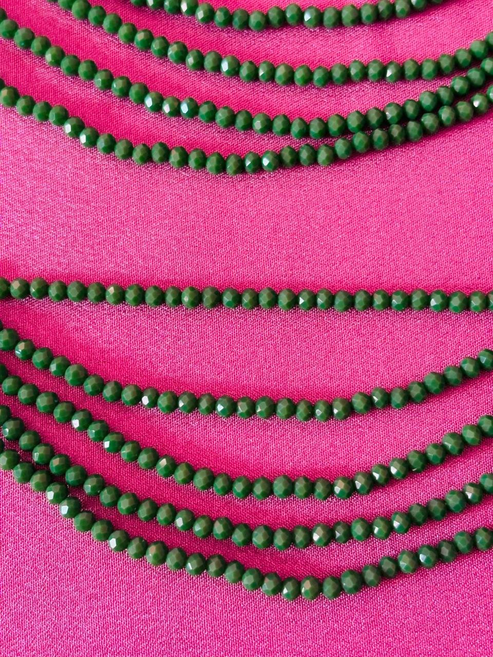 The Naaz: Multi-Layer Green Crystal Beaded Ear Sahara - Image 2