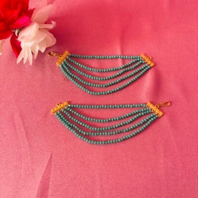The Naaz: Multi-Layer Turquoise Crystal Beaded Ear Sahara