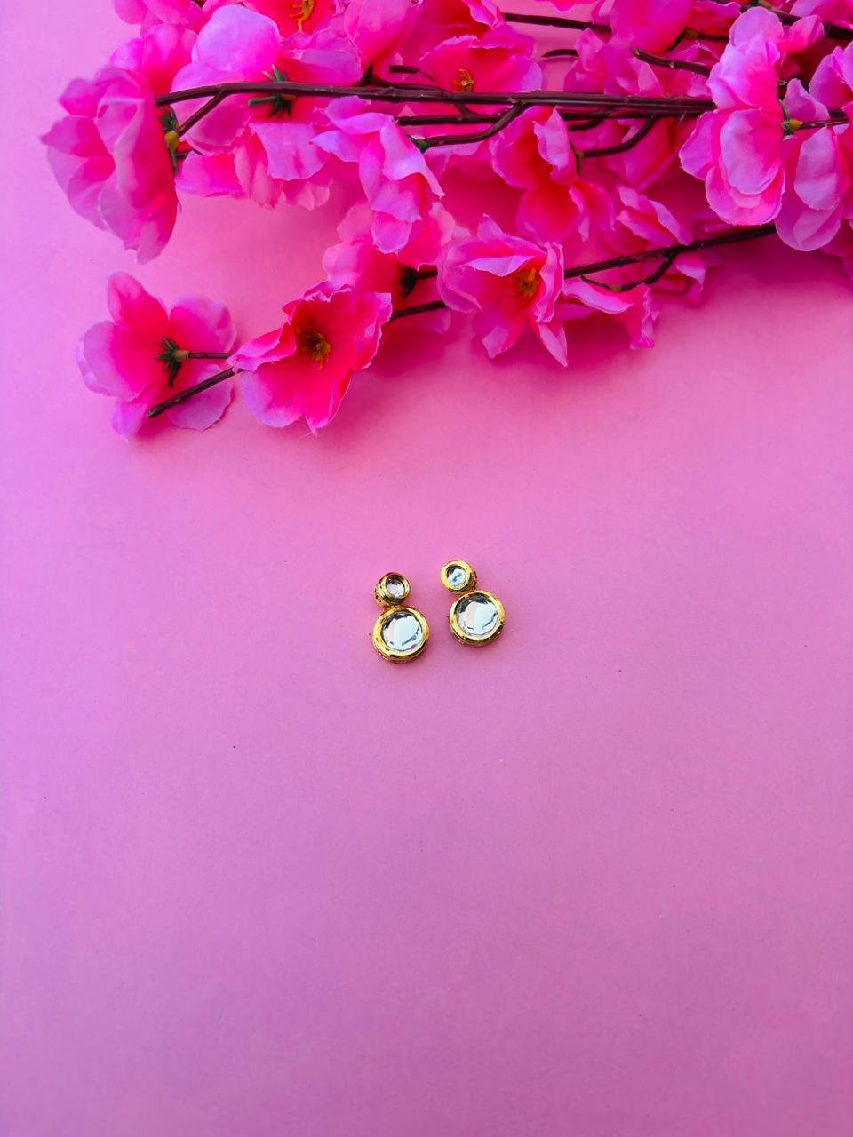 Elegant Ethnic Kundan Ear Studs for Daily Wear