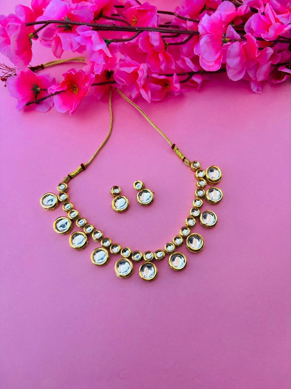 Kundan Statement Necklace with Earrings