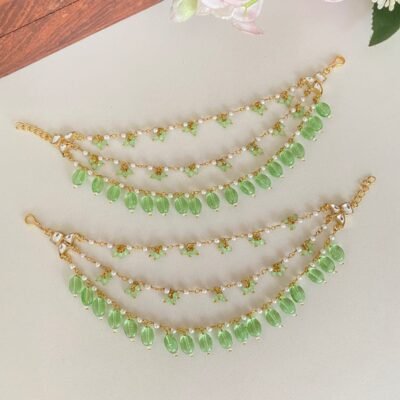 Mint Green Bead Multi-Layer Ear Chain