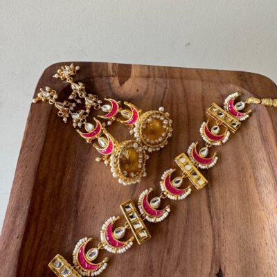 Red Moon With Zumki Choker Set