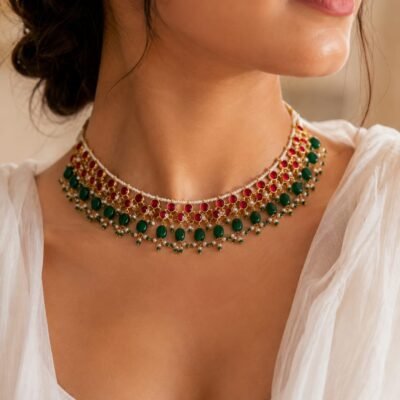 Royal Pearl & Stone Choker