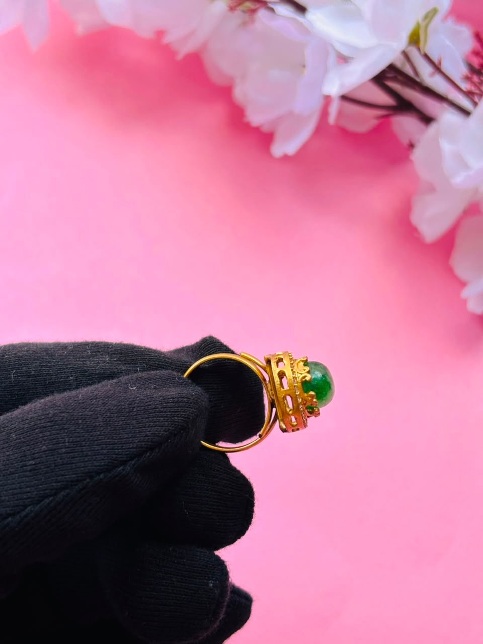 Emerald Green Statement Ring - Image 4