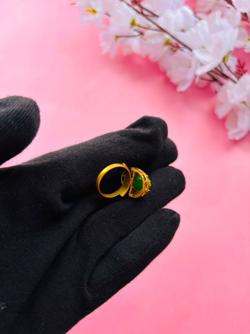 Emerald Green Statement Ring - Image 5