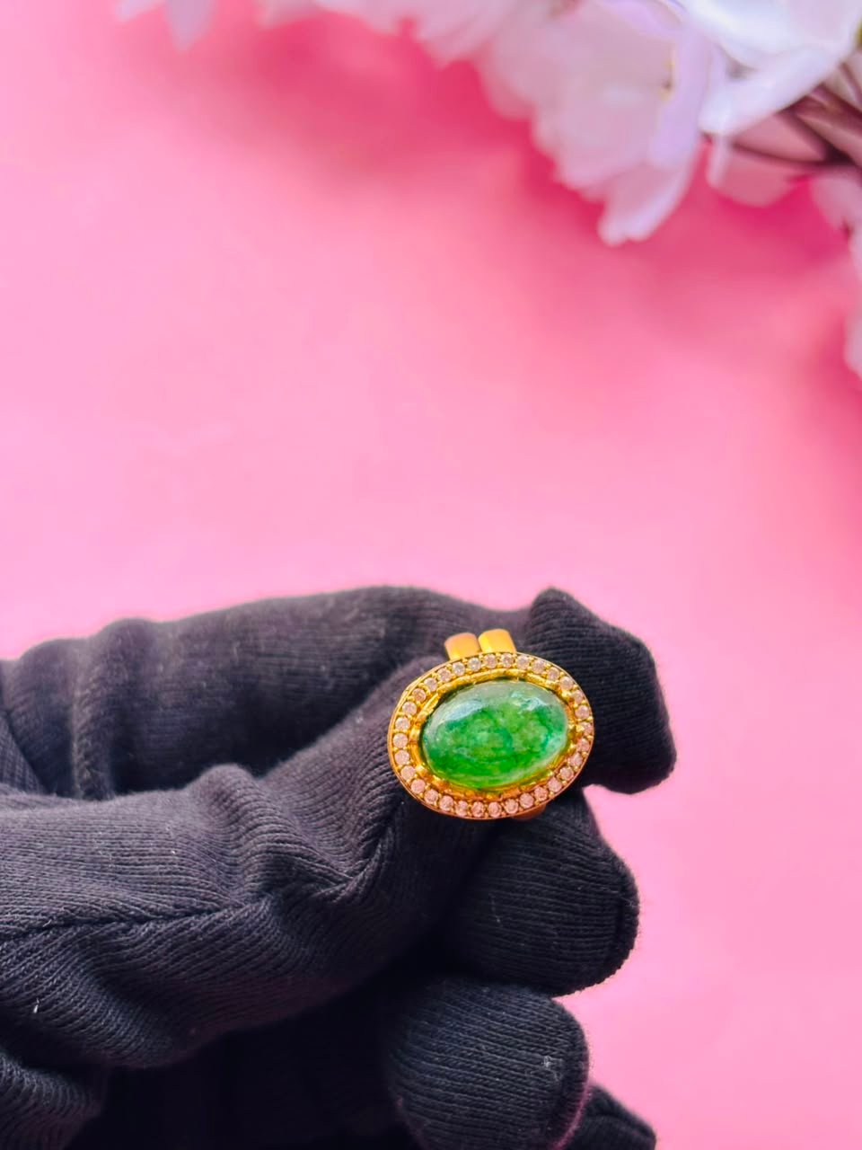 Emerald Green Statement Ring - Image 3
