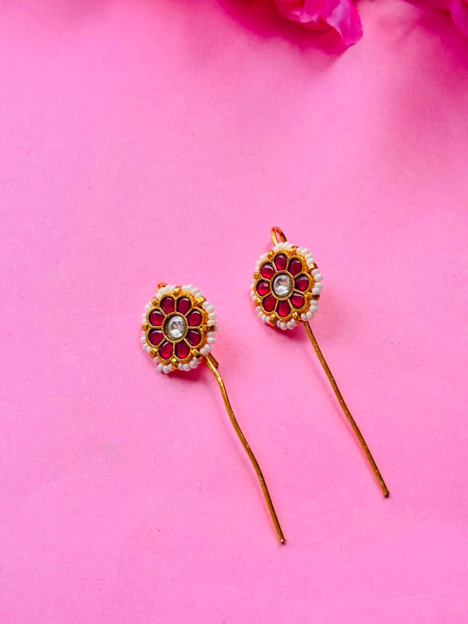 Gold Plated Kundan Ear Cuff - Image 4