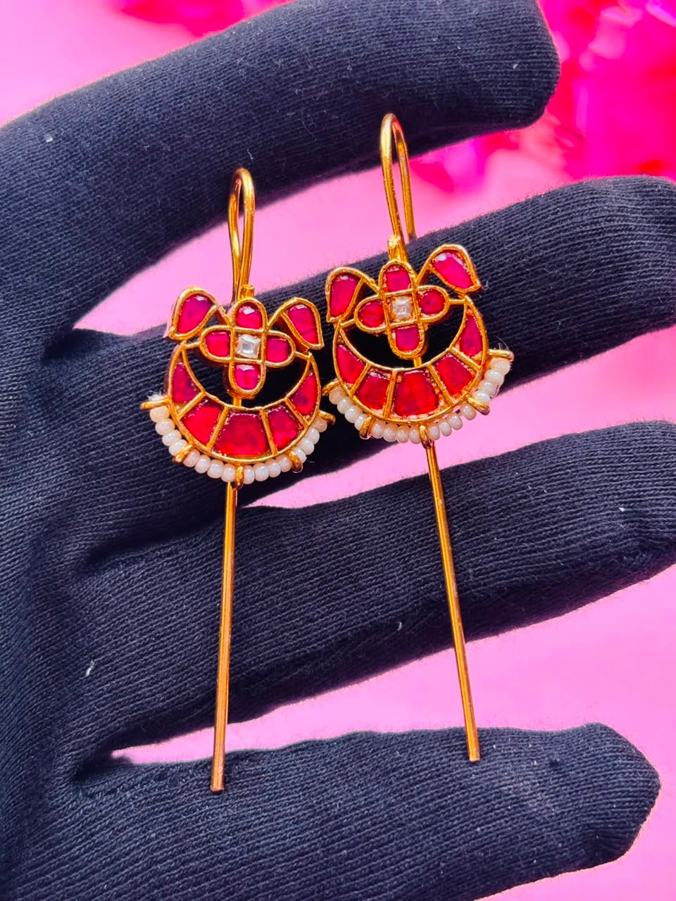 Gold Plated Kundan Ear Cuff - Image 5