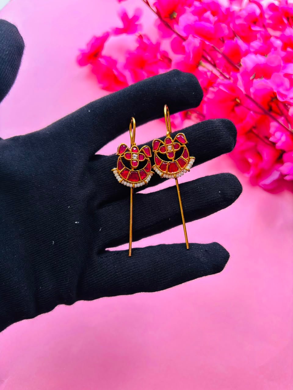 Gold Plated Kundan Ear Cuff - Image 4