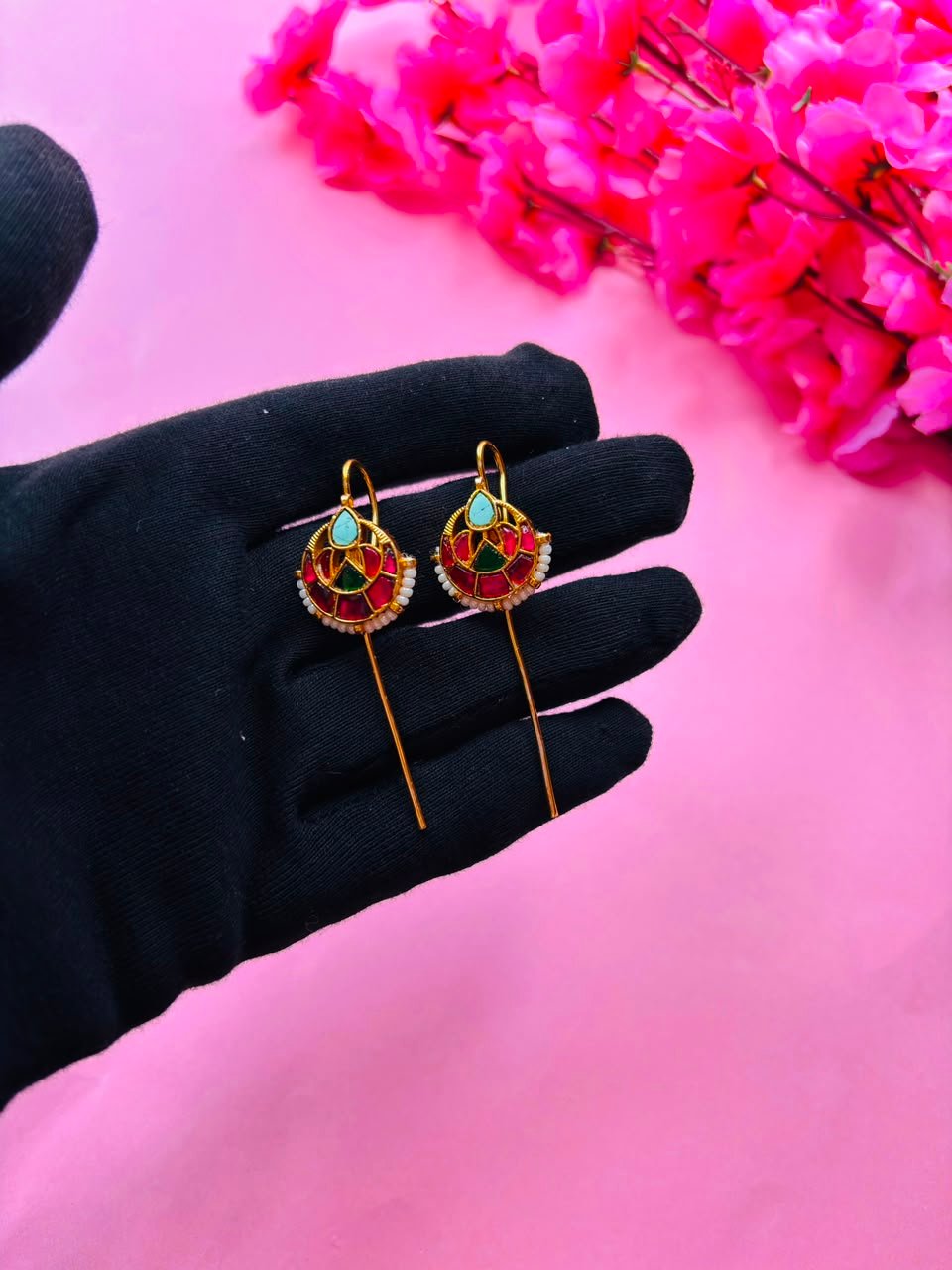 Gold Plated Kundan Ear Cuff - Image 3