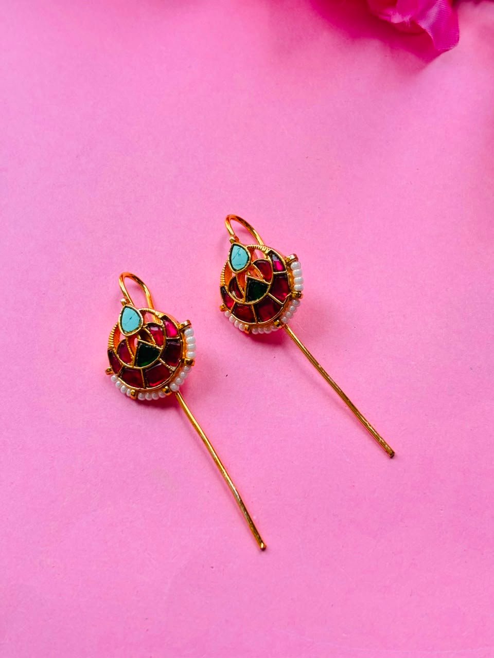 Gold Plated Kundan Ear Cuff - Image 4